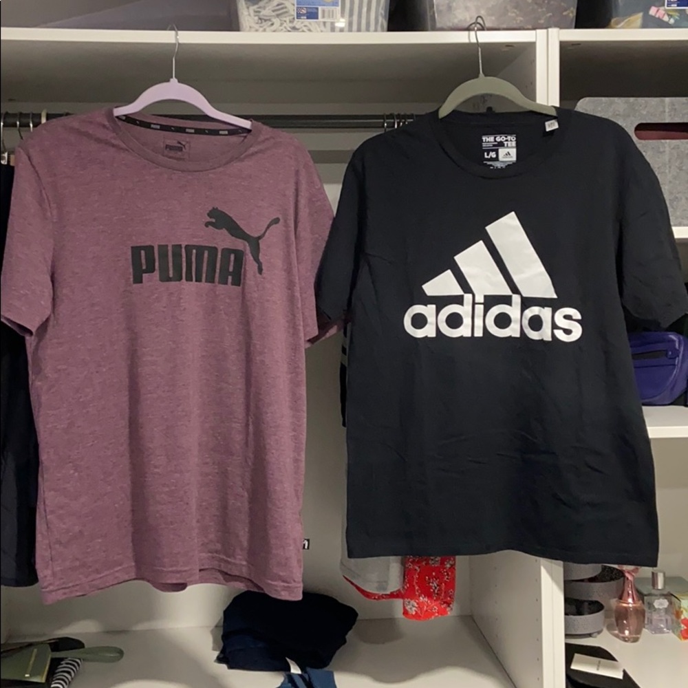 Puma and Adidas Size L T-Shirt